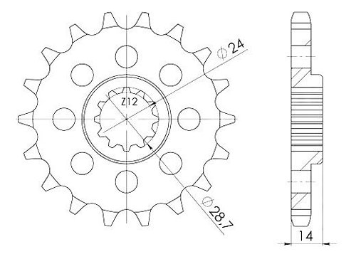 Supersprox Ritzel 530 - 16Z - feinverzahnt 24,0/28,5