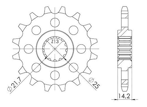 Supersprox Pinion 525 - 15Z - fine toothed 21,6/25,0