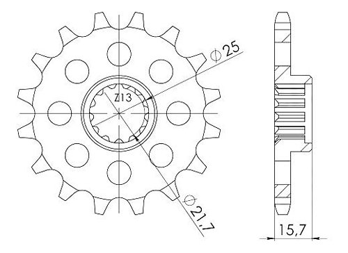 Supersprox Ritzel 525 - 14Z - feinverzahnt 22,0/25,0