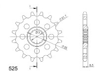 Supersprox quieto pignone 525 - 16Z - quieto, gommato