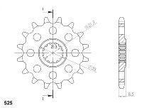 Supersprox mudo piñón 525 - 17Z - mudo, cauchutado