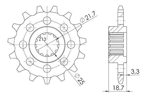 Supersprox Ritzel 520 - 14Z - feinverzahnt 22,0/25,0