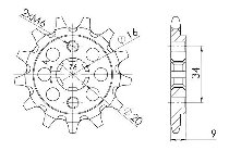 Supersprox Pinion 520 - 13Z - rough toothed 16,0/20,0