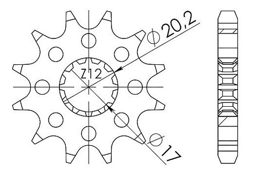 Supersprox Ritzel 428 - 12Z - feinverzahnt 17,0/20,0