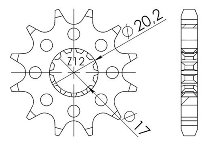 Supersprox Pinion 428 - 12Z - fine toothed 17,0/20,0