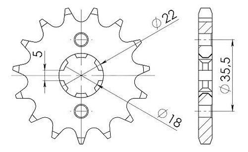 Supersprox pignone 428 - 14Z - a dentatura grossa 18,4/22,0