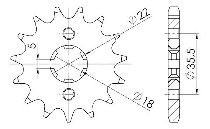 Supersprox Ritzel 428 - 14Z - grobverzahnt 18,4/22,0