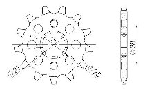 Supersprox Pinion 520 - 12Z - rough toothed 21,4/25,0