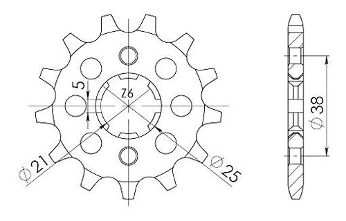 Supersprox Pinion 520 - 13Z - rough toothed 21,4/25,0