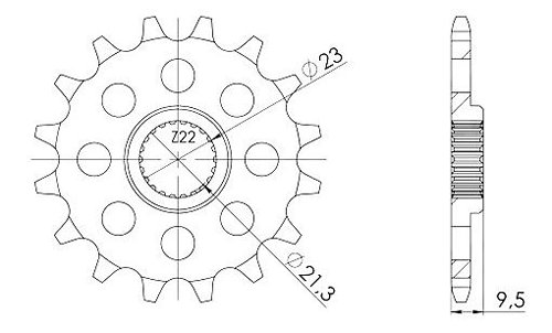 Supersprox Ritzel 520 - 15Z - feinverzahnt 21,3/23,0