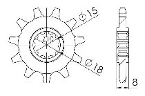 Supersprox Pinion 415 - 12Z - fine toothed 15,0/18,0