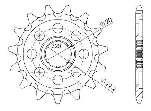 Supersprox Pinion 520 - 12Z - fine toothed 20,0/22,0