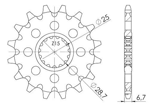 Supersprox Ritzel 520 - 14Z - feinverzahnt 25,0/28,0