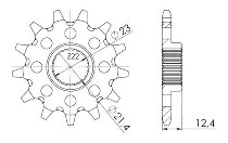 Supersprox piñón 520 - 14Z - de dientes finos 21,4/23,0