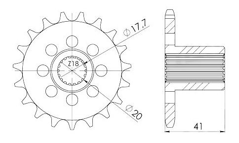 Supersprox Pinion 428 - 19Z - fine toothed 17,7/20,0