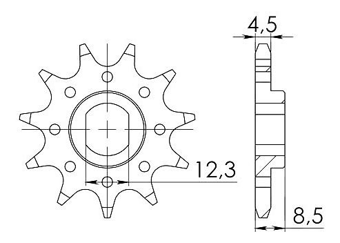 Supersprox Ritzel 415 - 10Z - oval 12,3