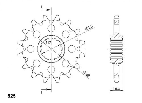 Supersprox Pinion 525 - 15Z