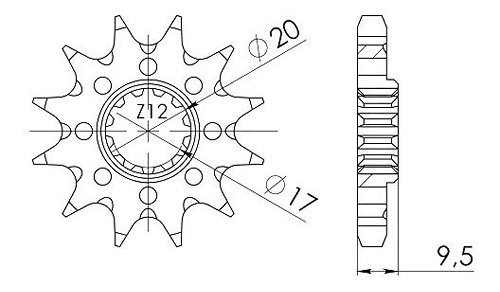 Supersprox Ritzel 428 - 12Z - feinverzahnt 17,0/20,0