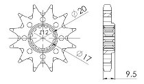 Supersprox Ritzel 428 - 12Z - feinverzahnt 17,0/20,0