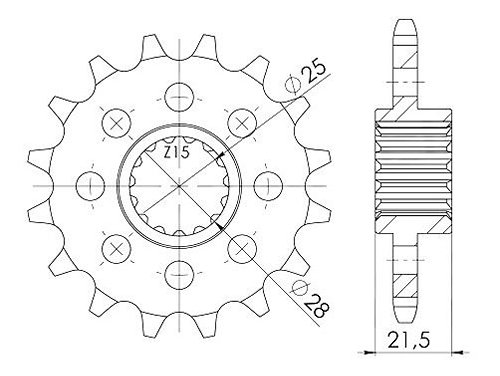 Supersprox piñón 525 - 16Z - de dientes finos 25,0/28,0