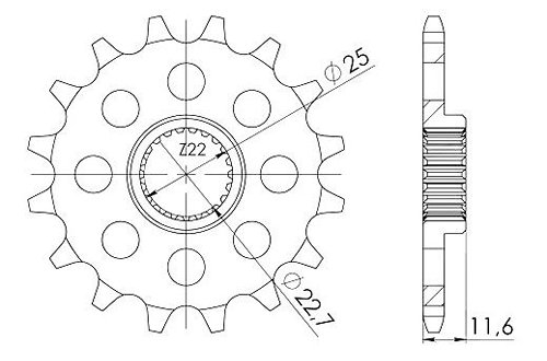 Supersprox Pinion 520 - 11Z - fine toothed 22,7/25,0