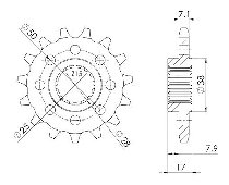 Supersprox Pinion 525 - 15Z - fine toothed 25,0/28,0