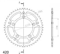 Supersprox Stealth Chain wheel 420 - 46Z (orange)