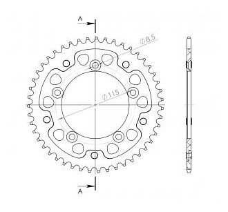 Supersprox Stealth Chain wheel 420 - 47Z (black)