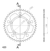 Supersprox Aluminium Chain wheel 420 - 48Z (black)