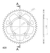 Supersprox alluminio rocchetto per catena 420 - 50Z (azurro)