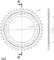 Supersprox acier roue d`entrainement 520 - 41Z (noir)