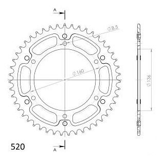 Supersprox Stealth rocchetto per catena 520 - 47Z (azurro)