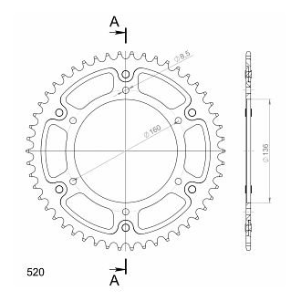 Supersprox Stealth Chain wheel 520 - 50Z (gold)