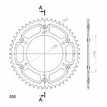 Supersprox Stealth Chain wheel 520 - 50Z (gold)