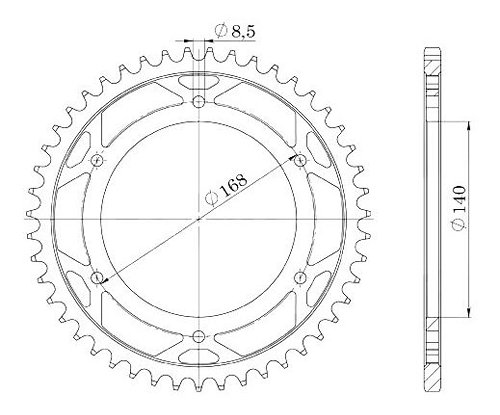 Supersprox acero rueda de cadena 525 - 41Z (negro)