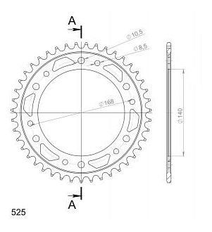 Supersprox acier roue d`entrainement 525 - 43Z (noir)