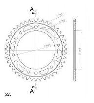 Supersprox acciaio rocchetto per catena 525 - 43Z (nero)