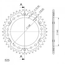 Supersprox Stealth Chain wheel 525 - 43Z (red)