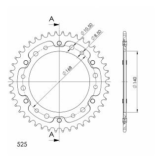 Supersprox Stealth Chain wheel 525 - 44Z (red)