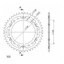 Supersprox Stealth Chain wheel 525 - 44Z (red)