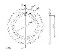 Supersprox aluminium roue d`entrainement 525 - 45Z (noir)