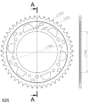 Supersprox acier roue d`entrainement 525 - 48Z (noir)