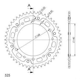 Supersprox Stealth rueda de cadena 525 - 48Z (azul)