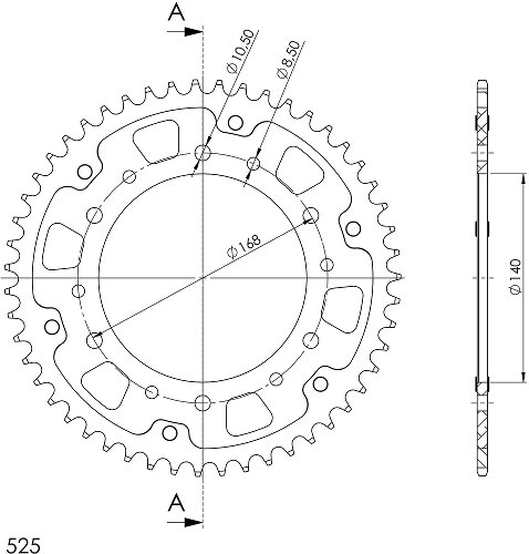 Supersprox Stealth roue d`entrainement 525 - 49Z (or)