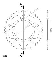 Supersprox aluminium roue d`entrainement 520 - 42Z (noir)