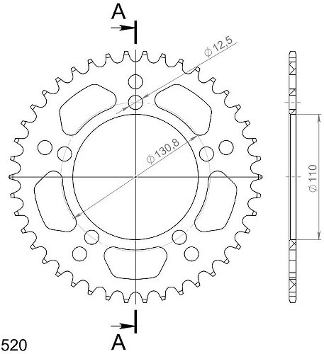 Supersprox Aluminium Chain wheel 520 - 42Z (blue)