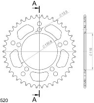 Supersprox aluminium roue d`entrainement 520 - 42Z (bleue)