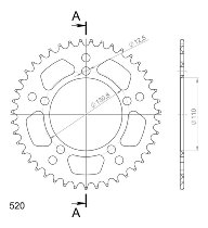 Supersprox Aluminium Chain wheel 520 - 43Z (red)