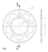 Supersprox aluminium roue d`entrainement 520 - 44Z (noir)