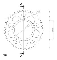 Supersprox aluminium roue d`entrainement 520 - 45Z (noir)